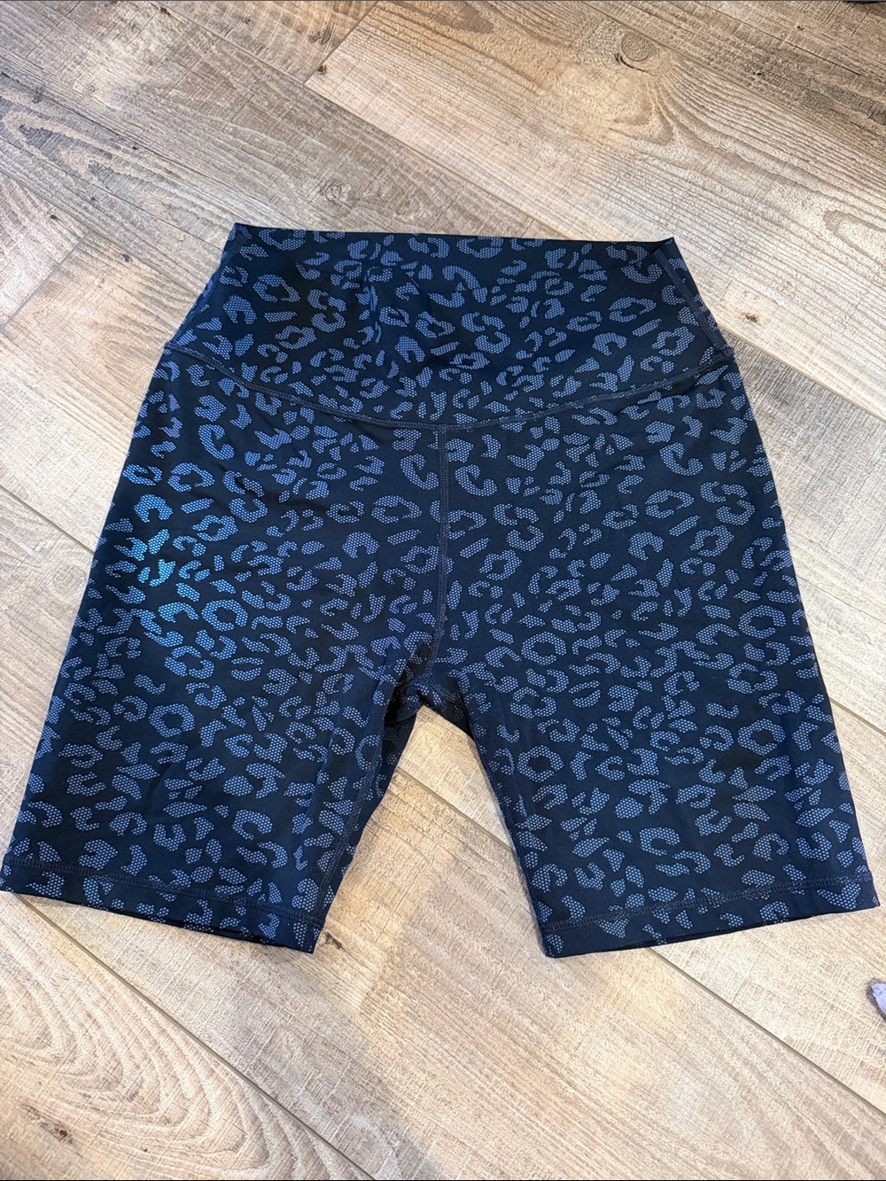 ZYIA Black Leopard Print Bike Shorts (XL)